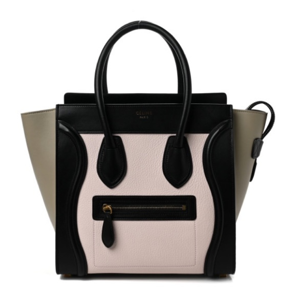 Celine Goatskin Smooth Calfskin Micro Tri-Color Luggage Olive